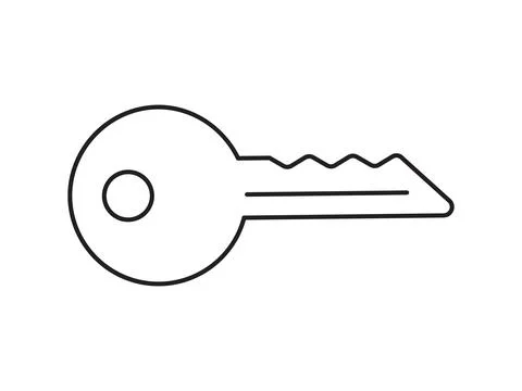 Key icon for house representation, isolated against a white background. Thi.. Stock Illustration