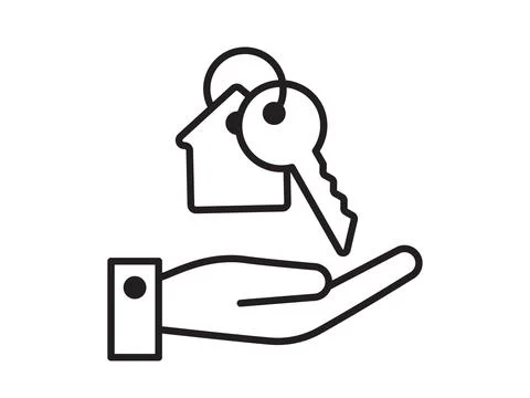 Key icon for house representation, isolated against a white background. Thi.. Stock Illustration