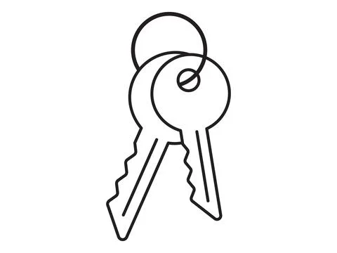 Key icon for house representation, isolated against a white background. Thi.. Stock Illustration
