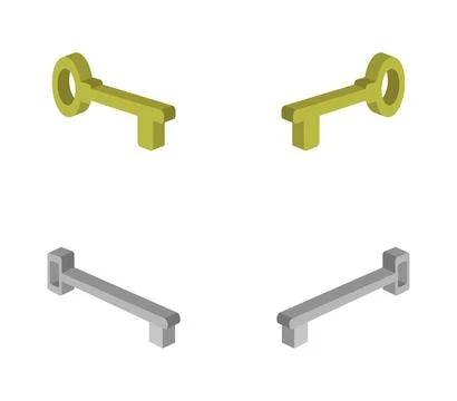 Key icon illustrated in vector on white background Stock Illustration