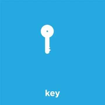 Key icon isolated on blue background Stock Illustration