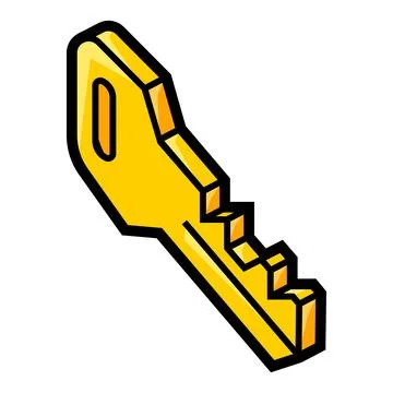 Key icon in isometry style. Image for website, app, logo, UI design. Stock-Illustration