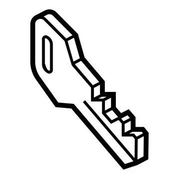 Key icon in isometry style. Image for website, app, logo, UI design. Stock Illustration