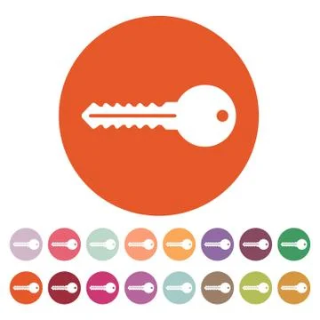 The key icon. Key symbol. Flat Stock Illustration