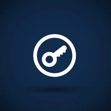 Key icon. Lock simbol. Security sign. Flat design style Illustrazione stock