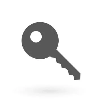 Key icon. Lock simbol. Security sign. Flat design style. Stock Illustration