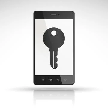 Key icon on mobile phone 스톡 일러스트