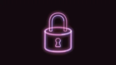 Key Icon Neon Seamless Loop with Black Background 4K Stock Footage 311302354