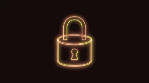 Key Icon Neon Seamless Loop with Black Background 4K Stock Footage 311430909