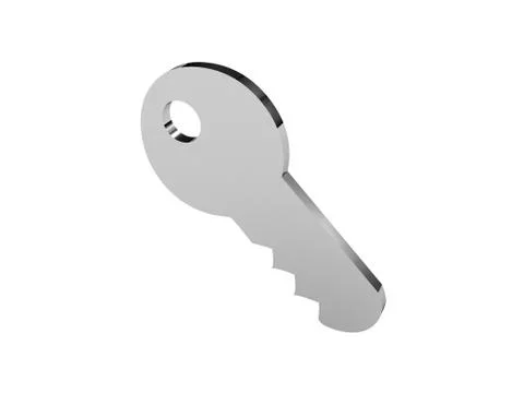 Key icon over white background. Concept 3D illustration. Stock Illustration
