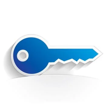 Key icon paper Stock Illustration