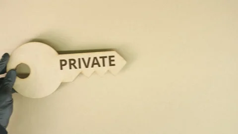 Key icon with printed PRIVATE text Stock Footage 141503127
