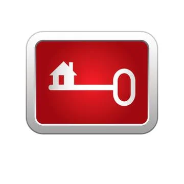 Key icon red Stock Illustration