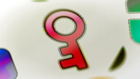 Key icon in the screen. Looping footage has 4K resolution. Prores 4444. Stock Footage 98423130