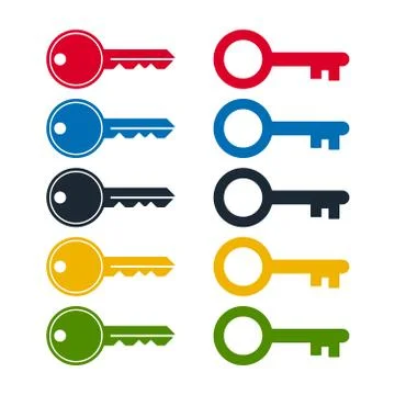 Key icon set Illustrazione stock