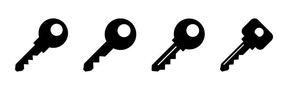 Key icon set. Key vector icon. Key symbol Stock Illustration