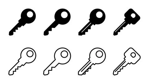 Key icon set. Key vector icon. Key symbol Stock Illustration