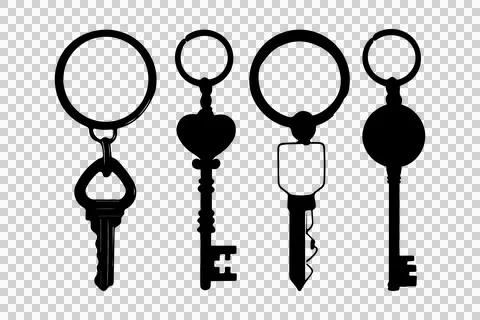 Key icon set. Key vector icon. Key symbol. Cute key with chain icons set design イラスト素材