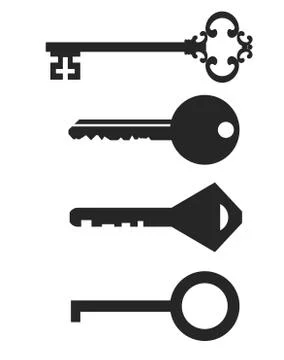 Key icon set vector Stock Illustration