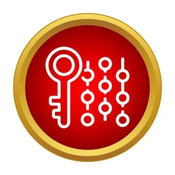 Key icon showing digital security and encryption access Stock Illustration