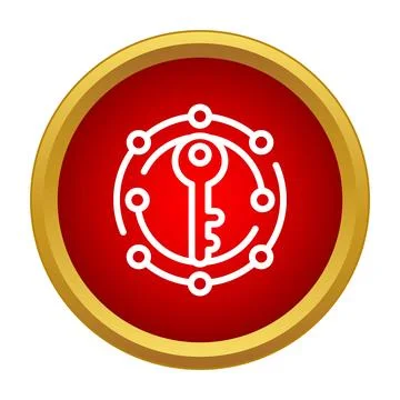 Key icon showing digital security and access control Stock Illustration