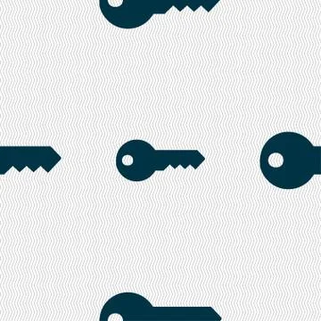 Key icon sign. Seamless pattern with geometric texture. Vector Stockillustratie