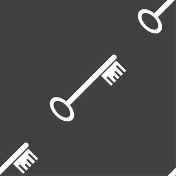 Key icon sign. Seamless pattern on a gray background. Illustrazione stock