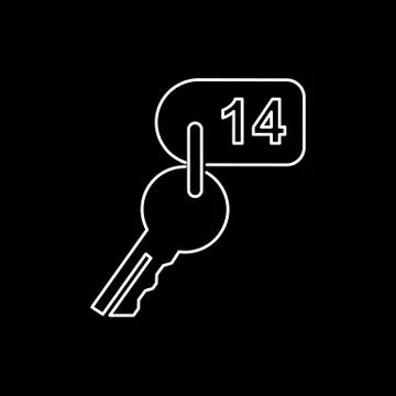 Key icon simple flat style vector illustration Stock Illustration