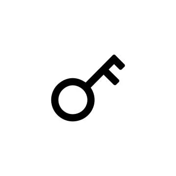 Key icon for simple flat style ui design Stock Illustration