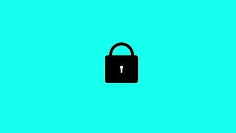 Key icon Simple lock and unlock sign on. Security and password. Shape anima.. Stock Footage 303697823