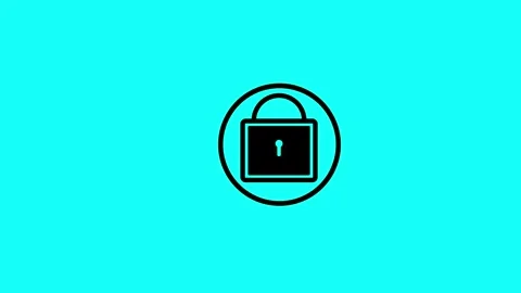 Key icon Simple lock and unlock sign on. Security and password. Shape anima.. Stock Footage 303697862