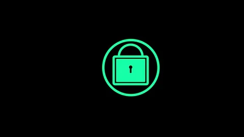 Key icon Simple lock and unlock sign on. Security and password. Shape anima.. Stock Footage 303697882
