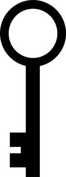 Key icon symbol flat style. Door or house key to unlock lock. Security syst.. Stock Illustration