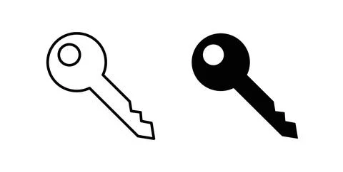 Key icon symbol. Vector illustration pack in black color. Stock Illustration