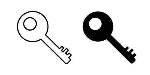 Key icon symbol. Vector illustration pack in black color. Stock Illustration