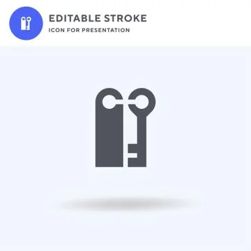 Key icon vector, filled flat sign, solid pictogram isolated on white, logo il Illustrazione stock