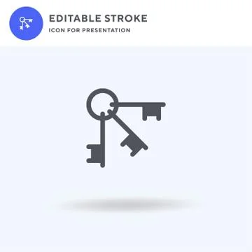 Key icon vector, filled flat sign, solid pictogram isolated on white, logo il Stock-Illustration