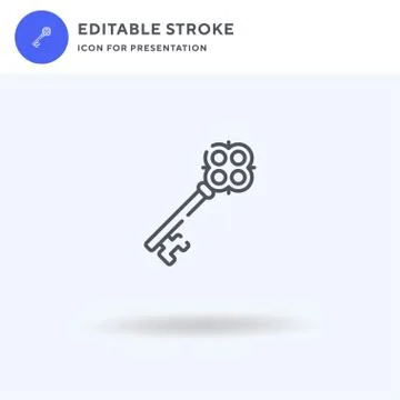 Key icon vector, filled flat sign, solid pictogram isolated on white, logo il Stock Illustration