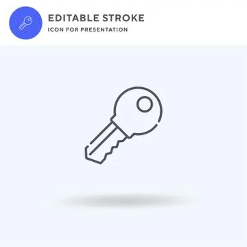 Key icon vector, filled flat sign, solid pictogram isolated on white, logo il Stock Illustration