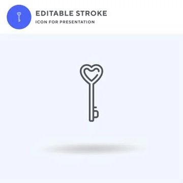 Key icon vector, filled flat sign, solid pictogram isolated on white, logo il Stock Illustration