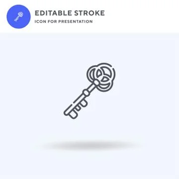Key icon vector, filled flat sign, solid pictogram isolated on white, logo Illustrazione stock