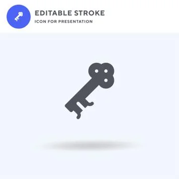 Key icon vector, filled flat sign, solid pictogram isolated on white, logo Stock-Illustration