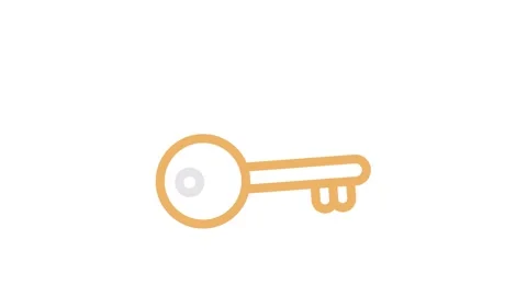 Key icon in vector format, illustrating concepts of security and entry. Stock Footage 334992055