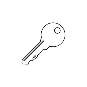 Key Icon. vector illustration black on white background Stock Illustration