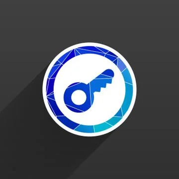Key icon, vector illustration. Flat design style Stock Illustration