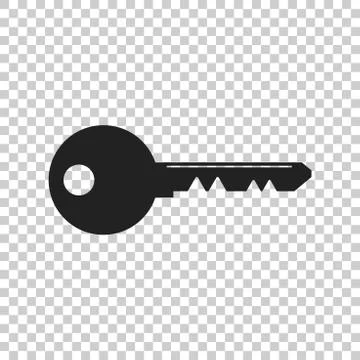 Key Icon vector illustration in flat style isolated. Unlock symbol for web si Stock Illustration