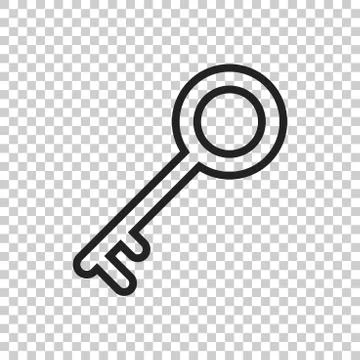 Key Icon vector illustration in flat style isolated. Unlock symbol for web si Stock Illustration