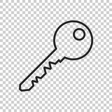 Key Icon vector illustration in flat style isolated. Unlock symbol for web si Stock Illustration