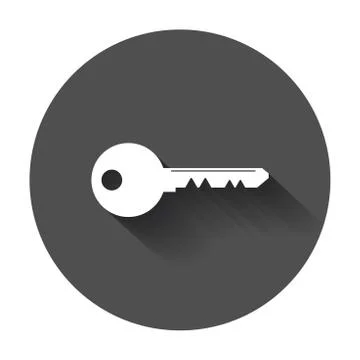 Key Icon vector illustration in flat style. Unlock symbol for web site design Stock Illustration