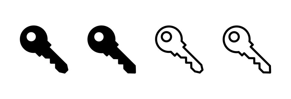 Key icon vector illustration. Key sign and symbol. 库存插图